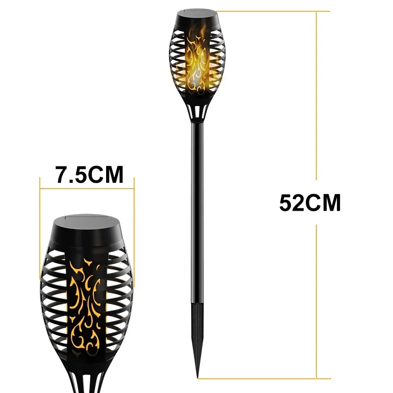 Novashion Solar Flame Flickering Torch, Waterproof Dancing Flame Solar Lights Outdoor, Solar Tiki Torches, Dusk to Dawn Solar Torch Light, 1/4/6/12 Pack, photo 7 of 7