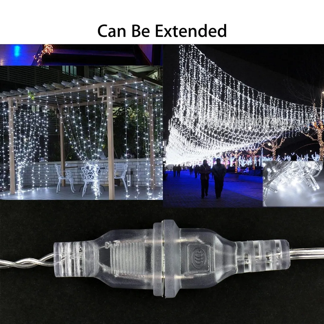 EEEkit 100 LED Fairy String Curtain Night Light for Indoor and Outdoor, Wedding, Christmas, Home Bedroom Wall Decoration, Party, photo 6 of 8