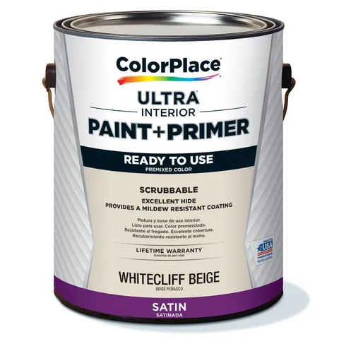 ULTRA Interior Paint & Primer, Whitecliff Beige, Satin, 1 Gallon