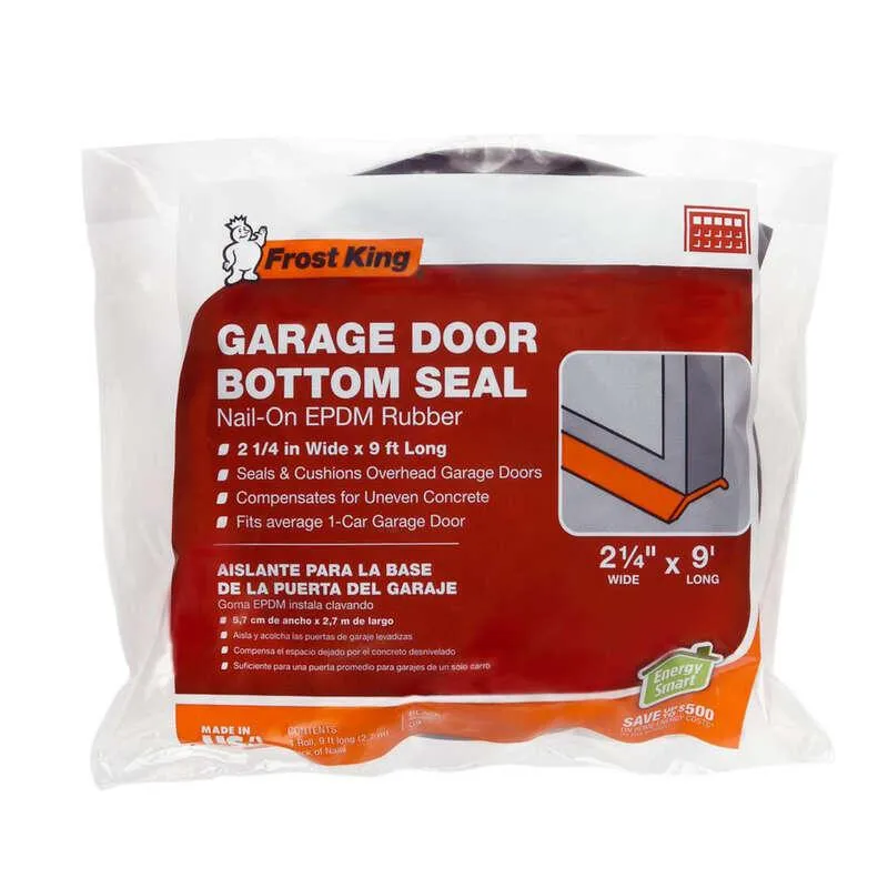 Frost King 2-1/4 in. W X 9 ft. L Rubber Garage Door Bottom Kit, photo 2 of 2