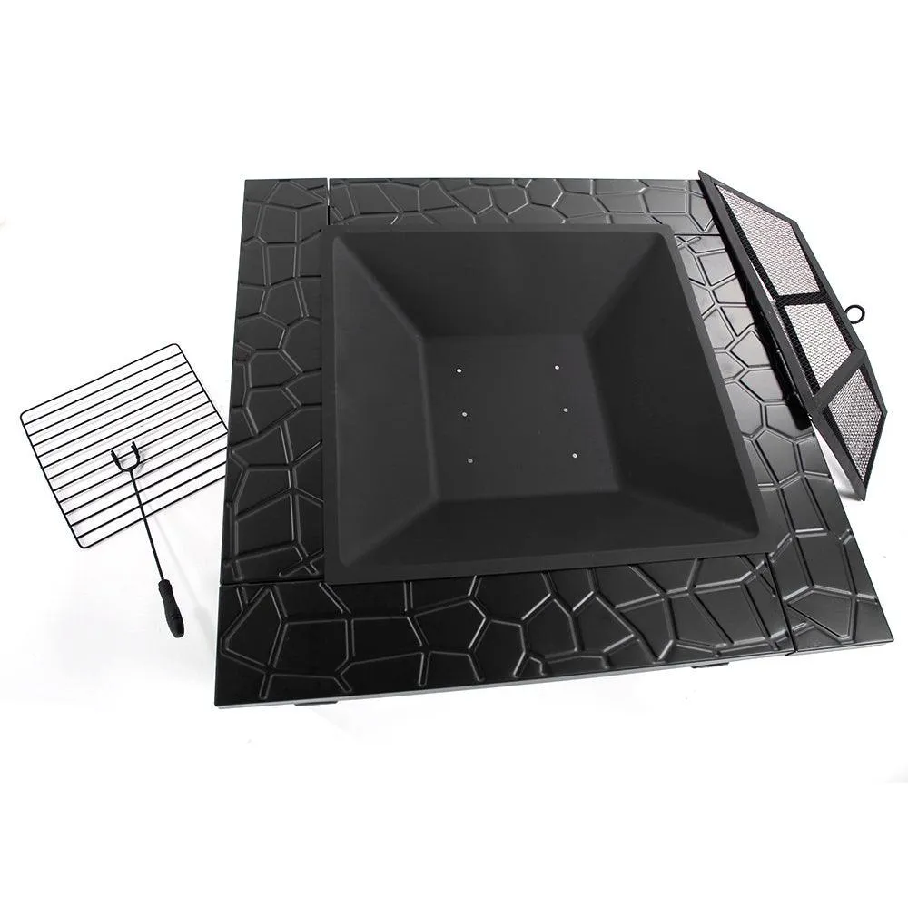 UBesGoo Outdoor 32" Metal Firepit Garden Square Stove Fire Pit Fire Bowl Patio Firepit Bowl, photo 9 of 9