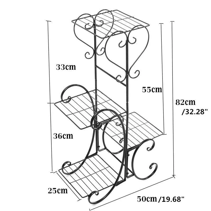 4 Tier/6 Tier Stainless Steel Flower Planter Plant Stand Garden Display Holder Shelf Rack for Home Room Ornaments Indoor Outdoor Patio, photo 9 of 9