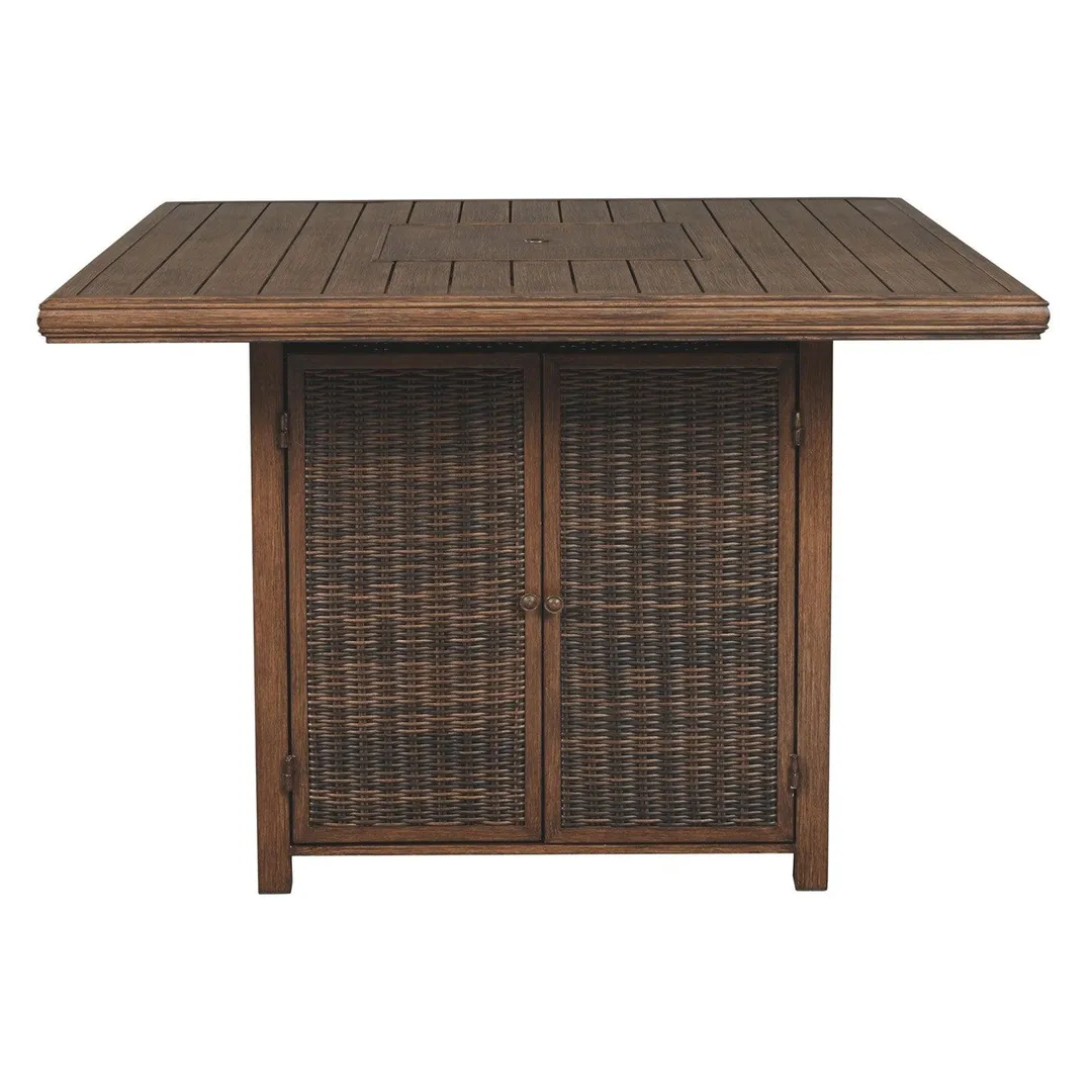 Ashley Furniture Paradise Trail Patio Fire Pit Pub Table in Brown, photo 4 of 9