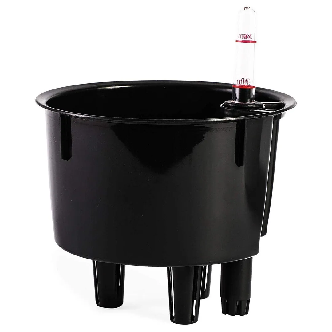 4 Pack 6.9 x 5.9 in Round Self Watering Pot Planter with Water Level Gauge Indicator for Indoor and Outdoor Plants Flowers African Violets Orchids Herbs, Dark Coffee, photo 3 of 6
