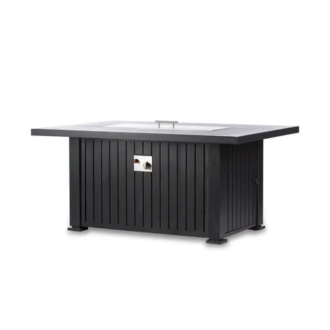 52? Rectangle AL Fire Pit Table- black legs