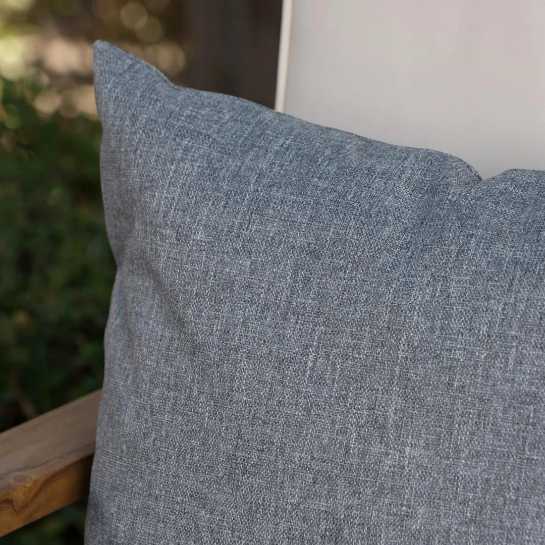 Esme Outdoor Water Resistant Fabric Square Throw Pillow, Set of 2, Grey, photo 10 of 11