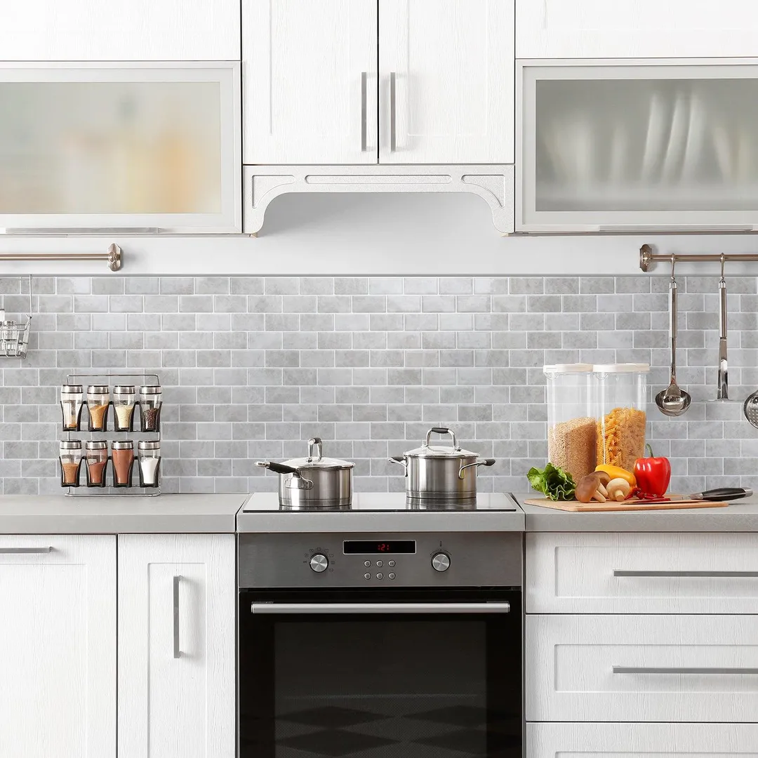 Smart Tiles 10.95 in x 9.70 in Peel and Stick Self-Adhesive Mosaic Backsplash Wall Tile - Subway Fondi (4-Pack), photo 2 of 5