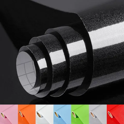 Glossy Contact Paper Self Adhesive Film Wallpaper Decorative for Countertops Cabinets Shelves Peel and Stick Waterproof Wallpaper