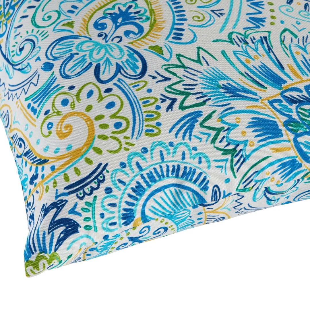 Greendale Home Fashions Painted Paisley Outdoor Accent Pillow, Set of 2, photo 3 of 6