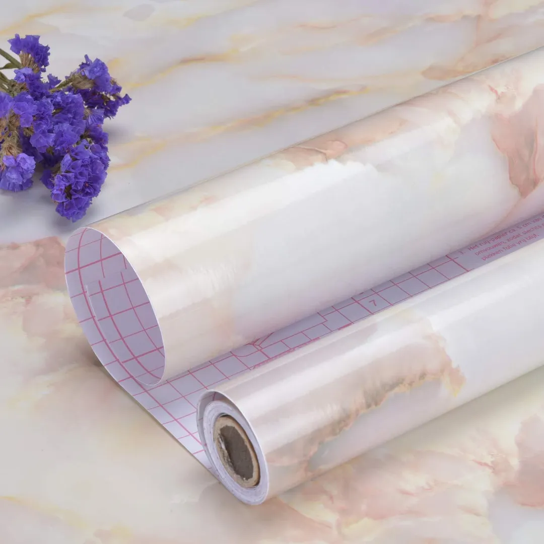 Marble Contact Paper Removable Wallpaper Film Self-Adhesive DIY Granite Sticker Kitchen Peel Stick Backsplash Tile Countertop Furniture Shelf Liner 2ftx32ft, photo 2 of 10