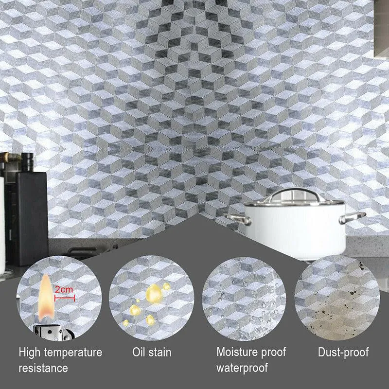 Gonex 40x100/200/300cm Kitchen Oil-proof Waterproof Stickers Aluminum Foil Stove Cabinet Self Adhesive Wall Sticker DIY Wallpaper, photo 3 of 11