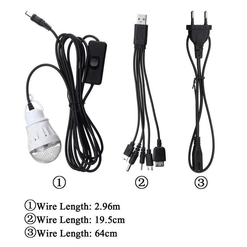 Portable Power Station, Solar Generator with 6W Solar Panel, 2 or 3 LED Light Bulb, Camp Lamps with 5V Output Can Charge Power Bank, USB DC Outlets, for Outdoor Camping, Home Emergency Power Supply, photo 11 of 12