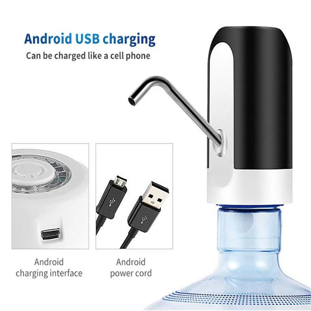 QD Water Pump Dispenser, Automatic Drinking Water Bottle Pump for 1.18-5 Gallon Water Bottle Dispenser USB Charging Portable Water Dispenser With LED Light for Home Kitchen Office Outdoor Use, photo 5 of 6