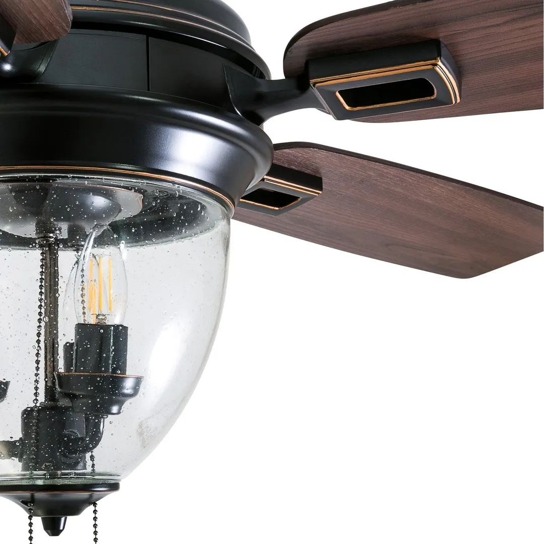 Honeywell Glencrest 52" Craftsman Industrial Oil Rubbed Bronze LED Outdoor Ceiling Fan with Light, photo 4 of 12