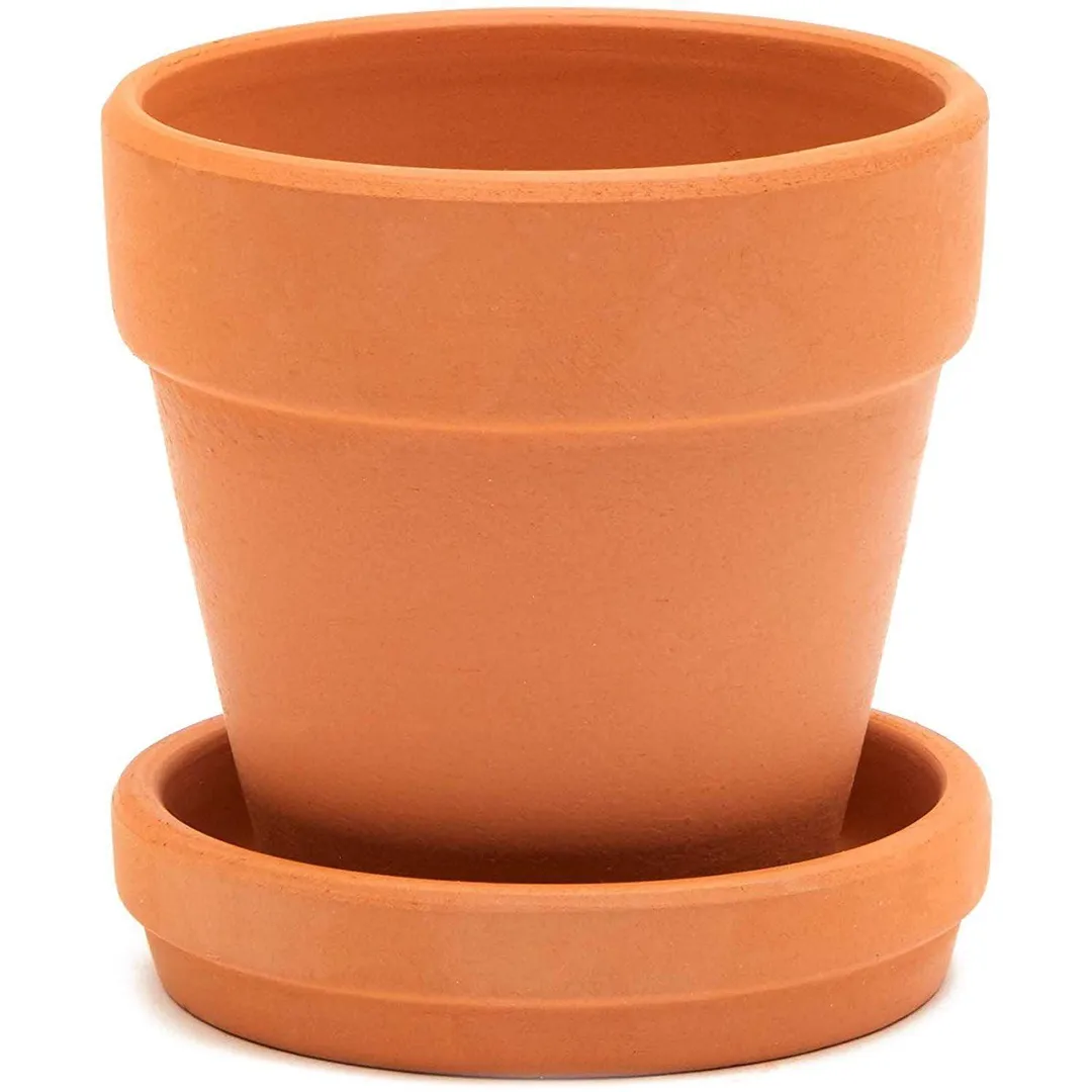 9 Packs 3" Terra Cotta Pots with Saucer, Mini Small Terracotta Flower Clay Pots Planters with Saucer Ceramic Pottery Nursery Indoor Outdoor Gardening for Cacti & Succulent Plants, Brown, 3 inches, photo 2 of 6