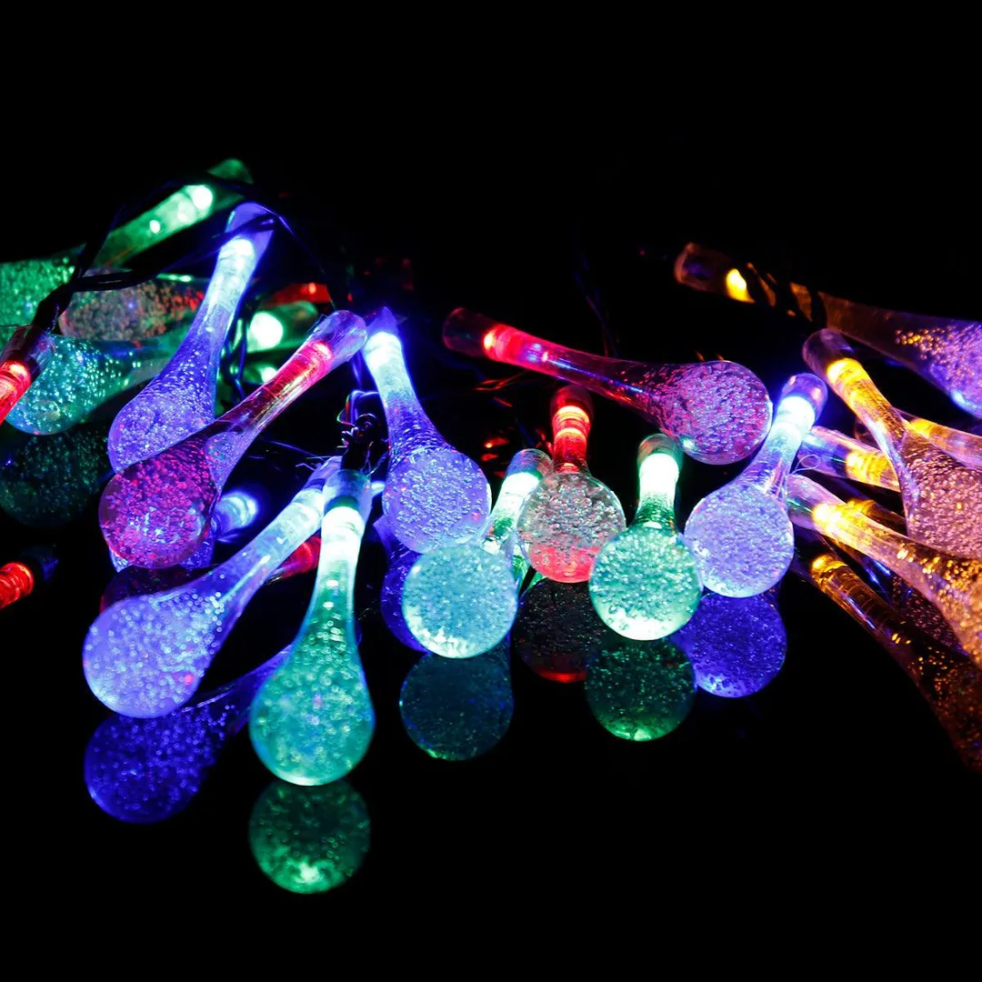 Stoneway 20/30LEDs Garden Dreamy Fairy Lights Solar String Lights ,Water Droplet String Lights Outdoor Garden Decor Tree Bubble Light for Party Xmas Decor, photo 5 of 9