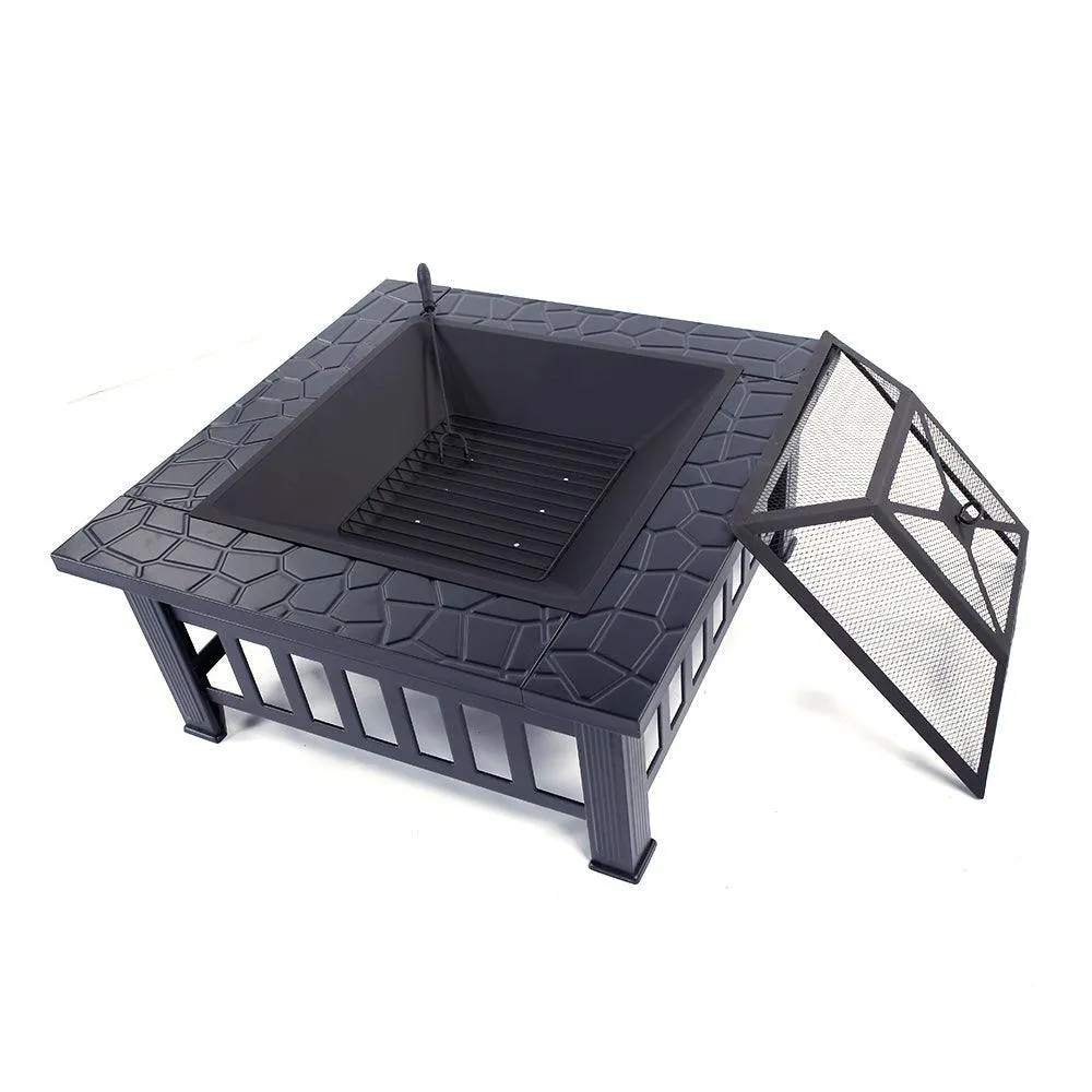 Zimtown Outdoor 32" Metal Fire Pit Patio Garden Square Stove Fire Pit Fire Bowl Brazier Metal, photo 3 of 5