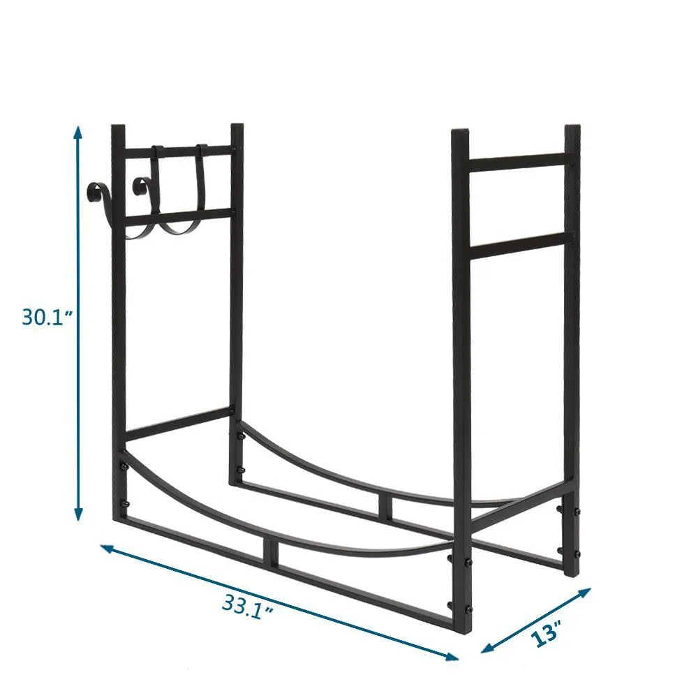 Ktaxon 33" Firewood Log Rack, Wrought Iron Wood Lumber Storage Holder for Fireplace, photo 7 of 8