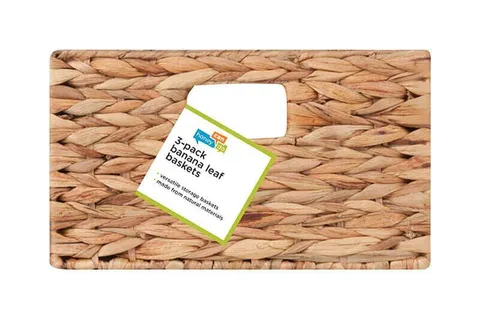 Honey-Can-Do Banana Leaf 12 in long · 12 in wide · 7 in high Brown/Natural Storage Basket Set