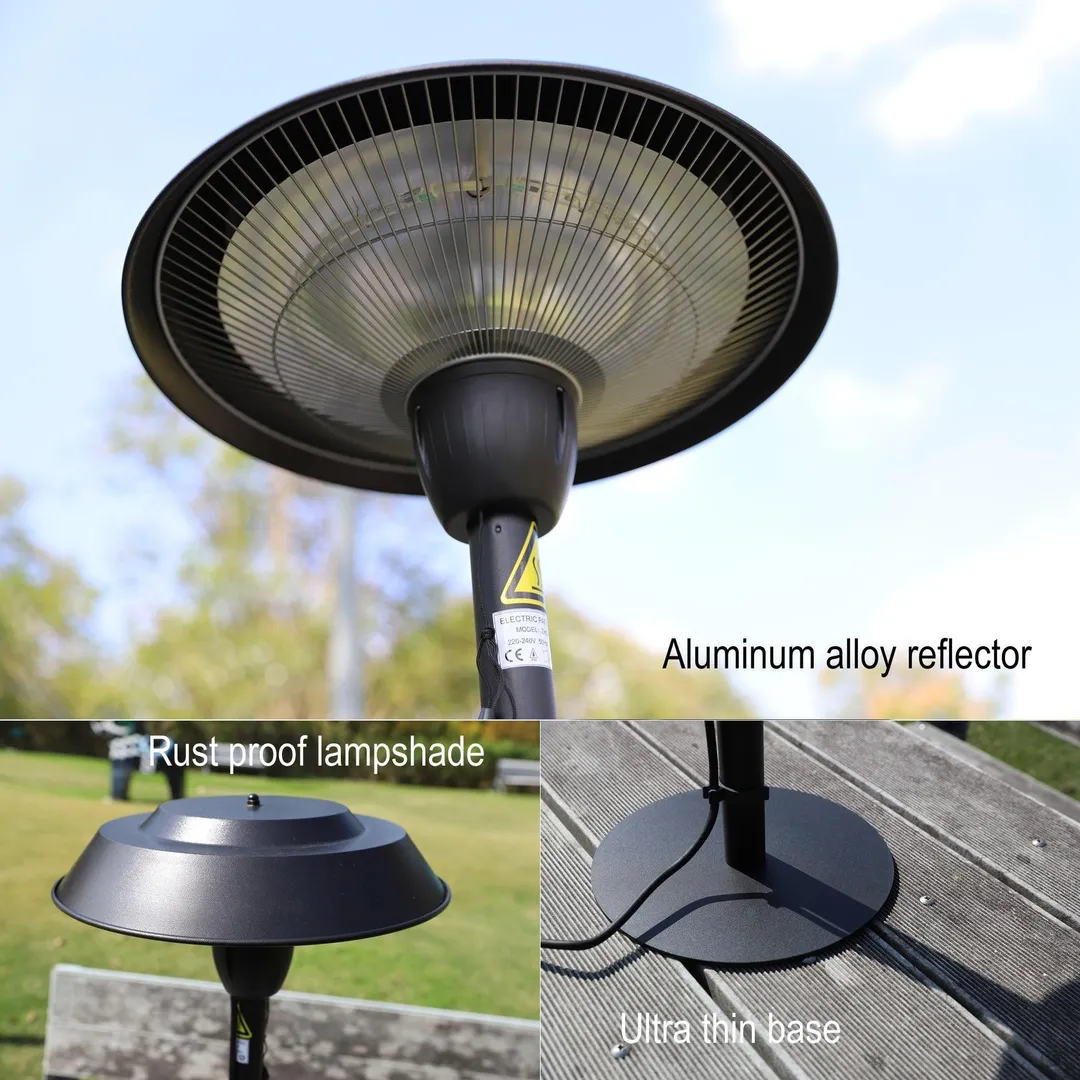 AUTCARIBLE Star Patio Outdoor Freestanding Electric Patio Heater, Tabletop Heater, Infrared Heater, Hammered Bronze Finished, Portable Heater Suitable as a Balcony Heater, 1566-CT, photo 7 of 8