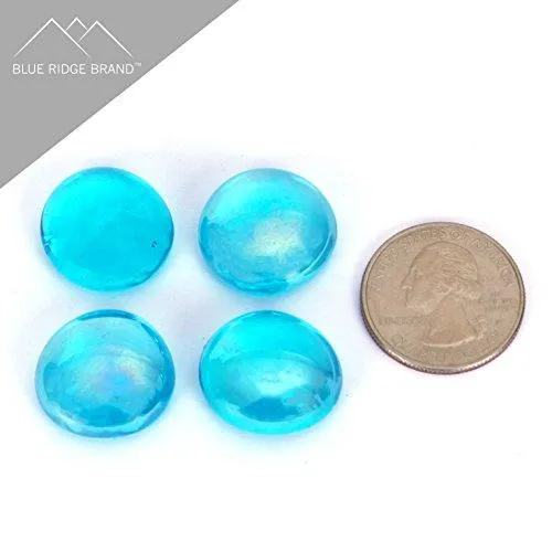 Blue Ridge Brand Fire Pit Glass - Aqua Blue Reflective Fire Glass Beads 3/4" - Reflective Fire Pit Glass Rocks - Blue Ridge Brand™ Reflective Glass Beads for Fireplace and Landscaping 3, 5, 10, 20, 50 Pounds, photo 3 of 6