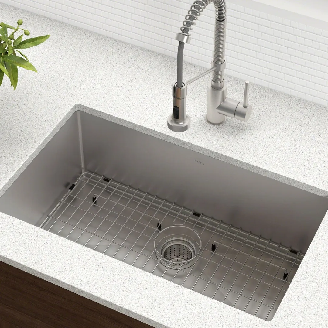 KRAUS Standart PRO? 30-inch 16 Gauge Undermount Single Bowl Stainless Steel Kitchen Sink, photo 2 of 15