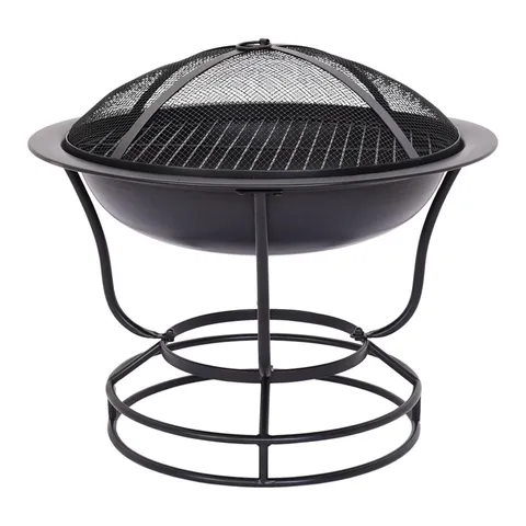Round Stove Outdoor Metal Backyard Patio Garden Firebowl Stove Fireplace Rustproof Black