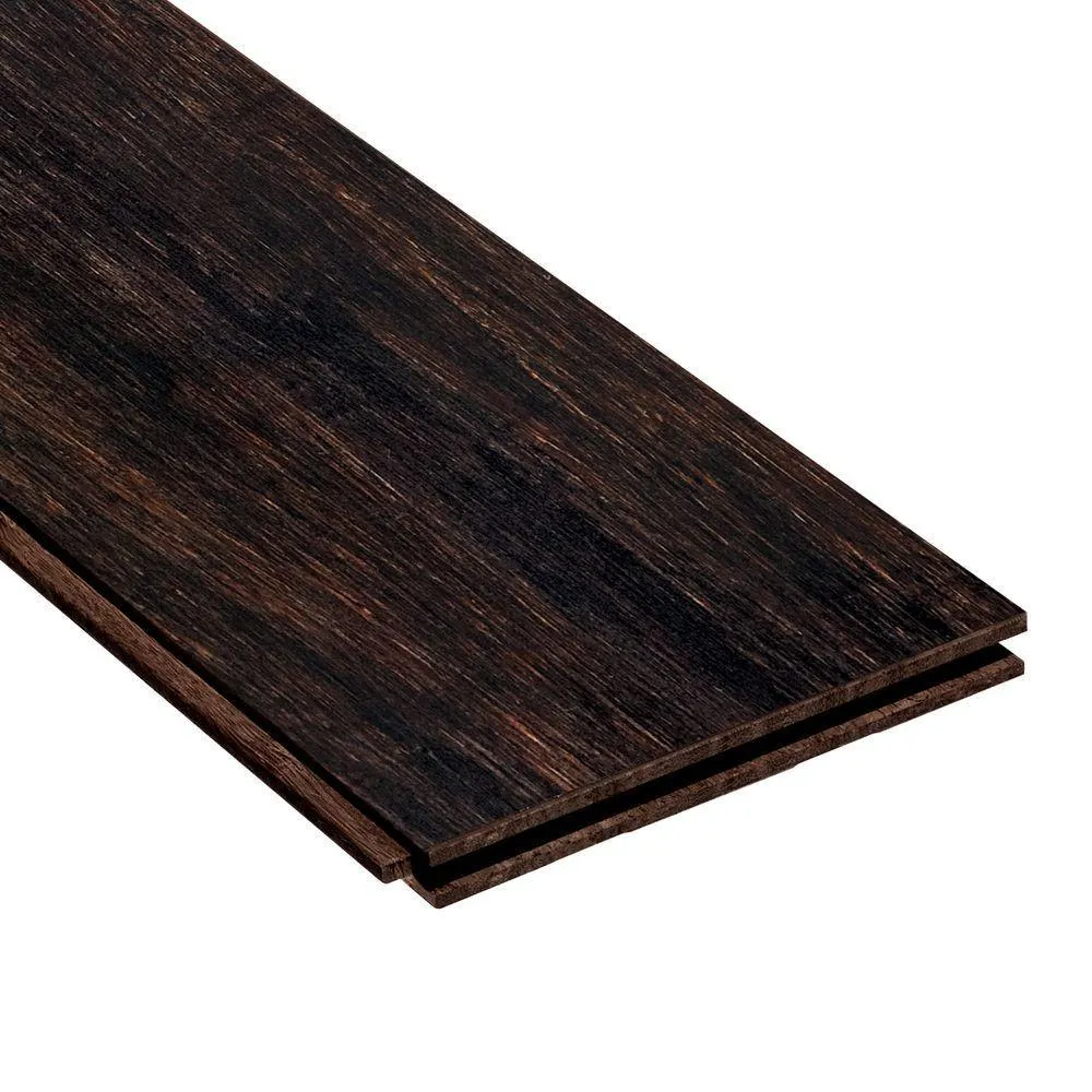 Home Legend Strand Woven Espresso 9/16 in. Thick x 4-3/4 in. Wide x 36 in. Length Solid T&G Bamboo Flooring (19 sq. ft. / case), photo 2 of 5