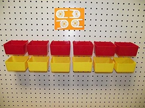 16 PACK 1/4" HOLE Peg Board Workbench Bins