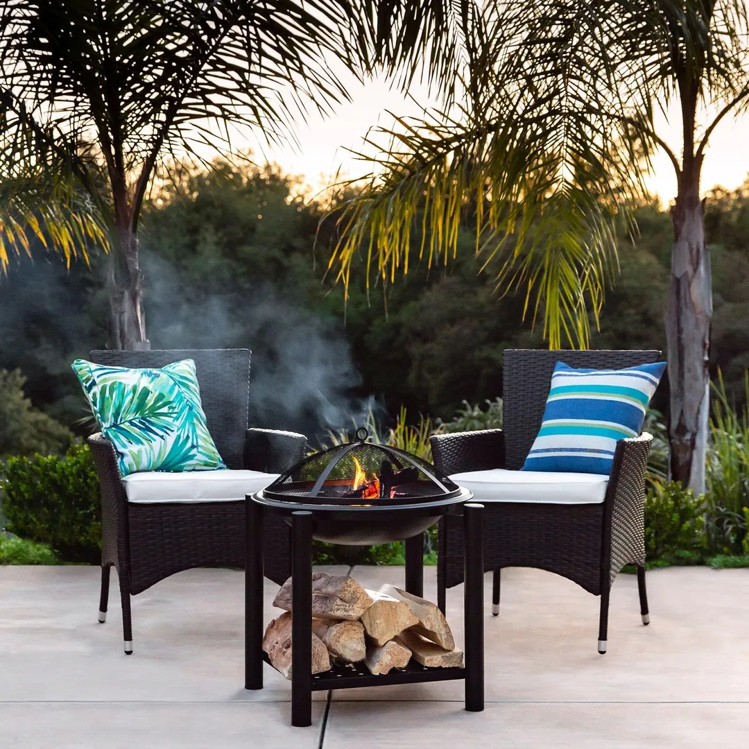 Best Choice Products 21.5 inch Patio Fire Pit Bowl w/ Storage Shelf, Cover, Poker, photo 2 of 6