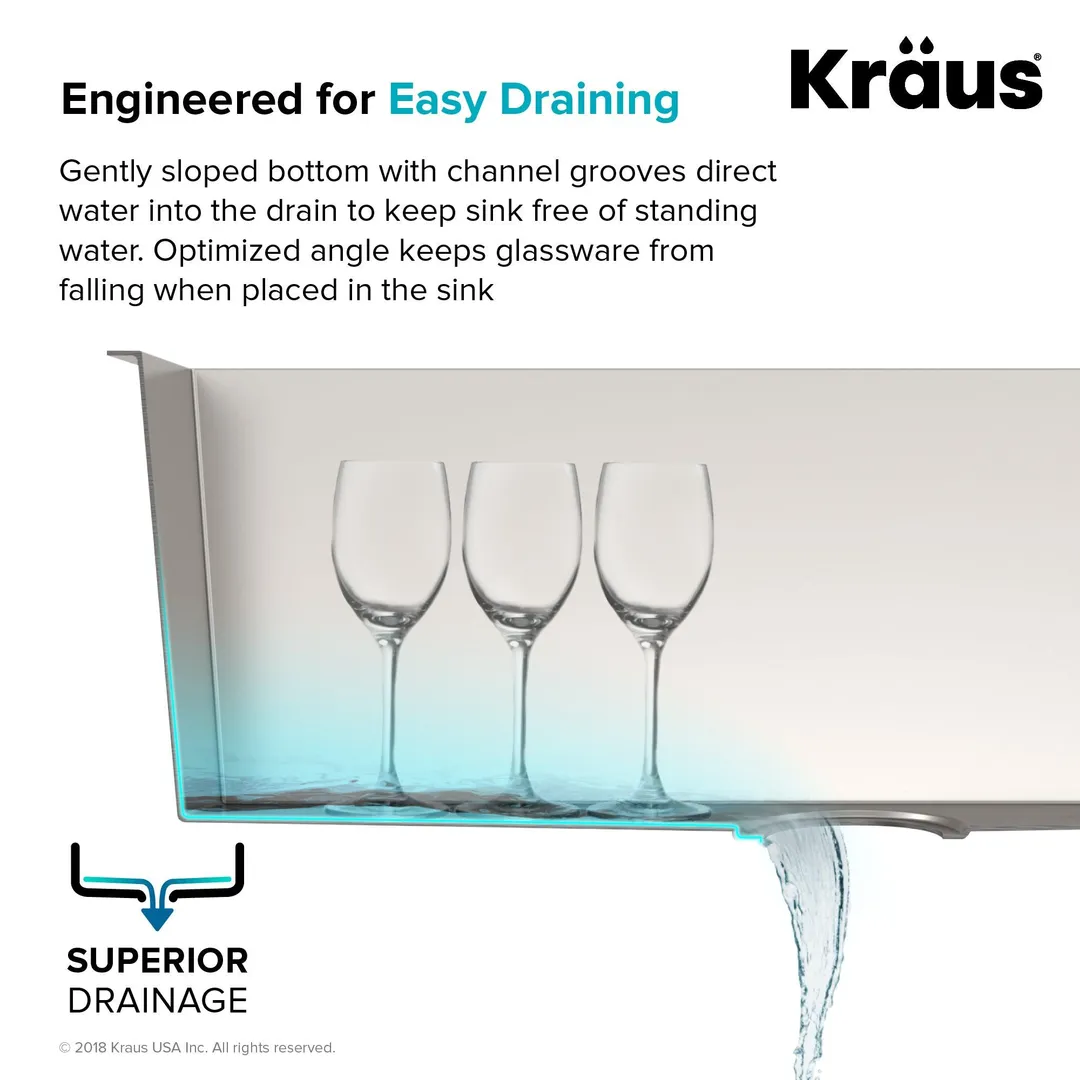 KRAUS 33 x 22 inch Pax Drop-In Topmount 16 Gauge Zero-Radius Double Bowl 2-Hole Stainless Steel Kitchen Sink, photo 10 of 15