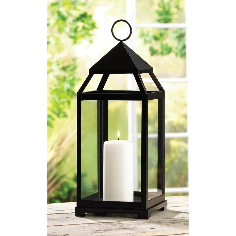 Gallery of Light Black Candle Lantern, Contemporary Decor Outdoor Lanterns For Candles - Large, photo 2 of 4