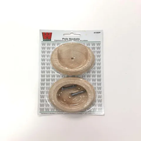 1 in long · 1-3/4 in deep Wood Closet Rod Socket Set