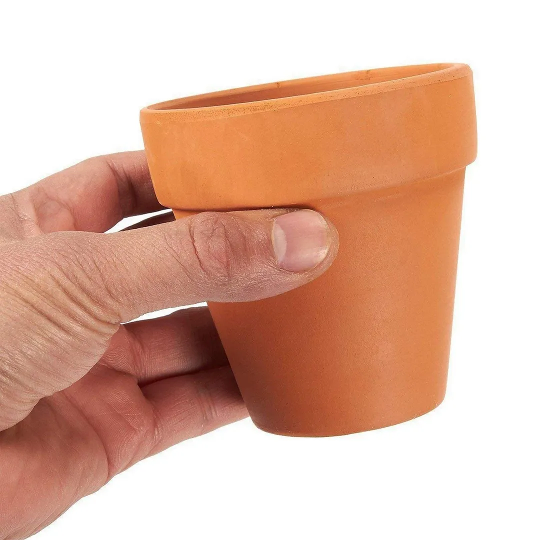9-Pack 3.5" Terra Cotta Pots, Mini Small Terracotta Flower Clay Pots Planters for Plants with Drainage Holes, Ceramic Pottery Nursery Indoor Outdoor Garden Gardening for Cacti and Succulent 3.5 inches, photo 3 of 5