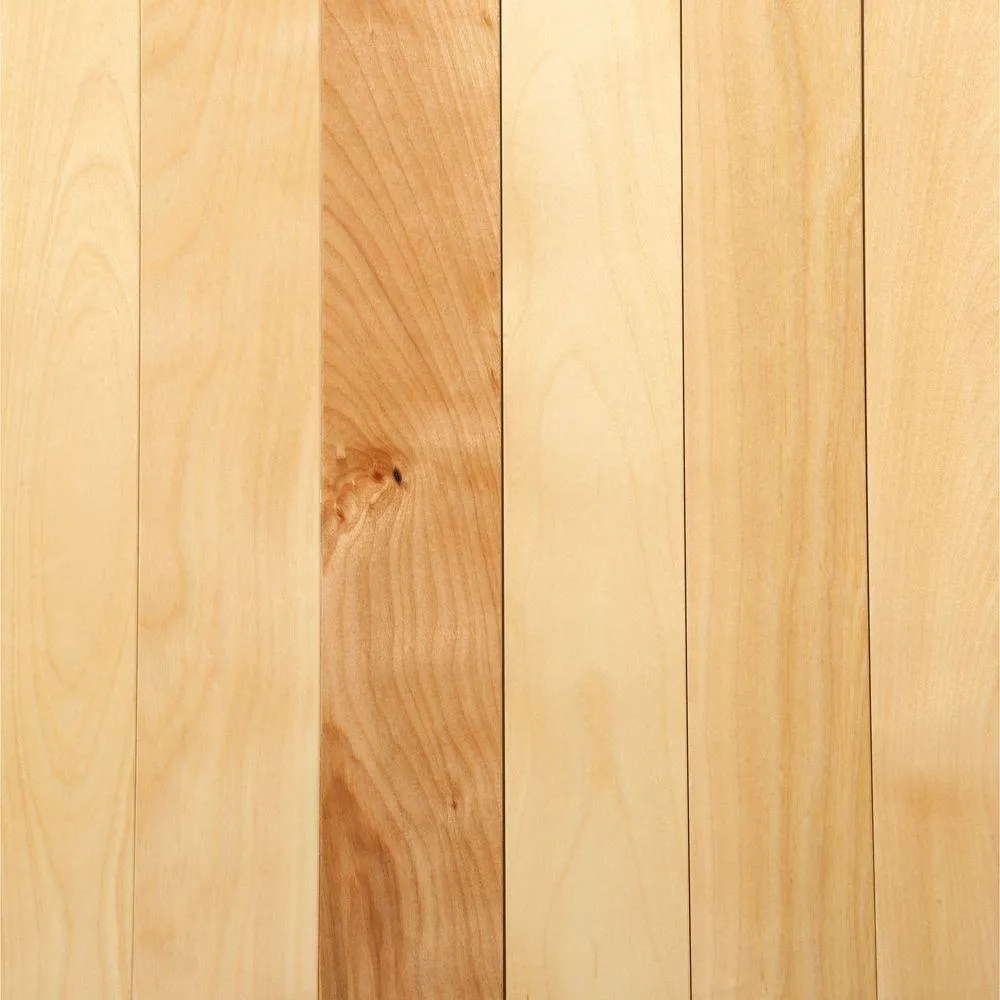 MONO SERRA Canadian Northern Birch Gunstock 3/4 in. T x 2-1/4 in. Wide x Varying Length Solid Hardwood Flooring (20 sq. ft. / case), photo 9 of 11