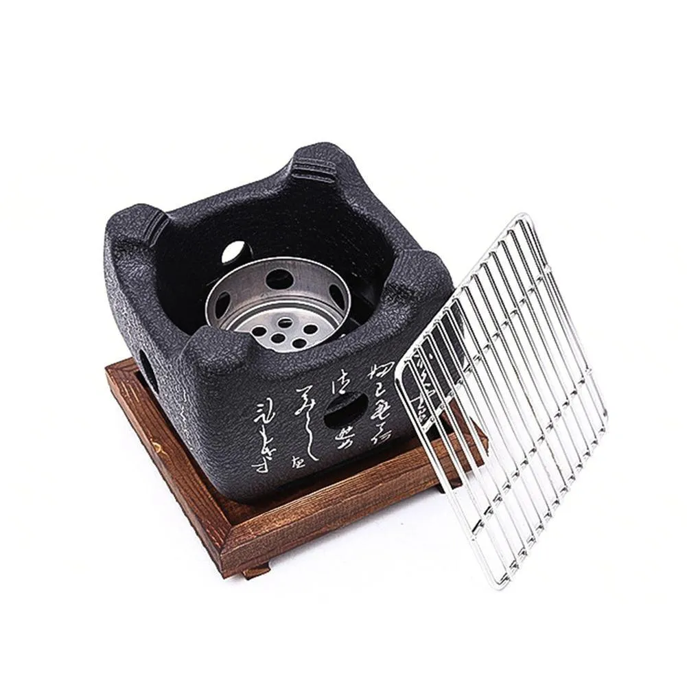 Lacyie Barbecue Grill Alcohol Stove BBQ Grill Portable Charcoal Smoker Grill for Outdoor Family Cooking Camping Hiking Picnic, photo 3 of 3