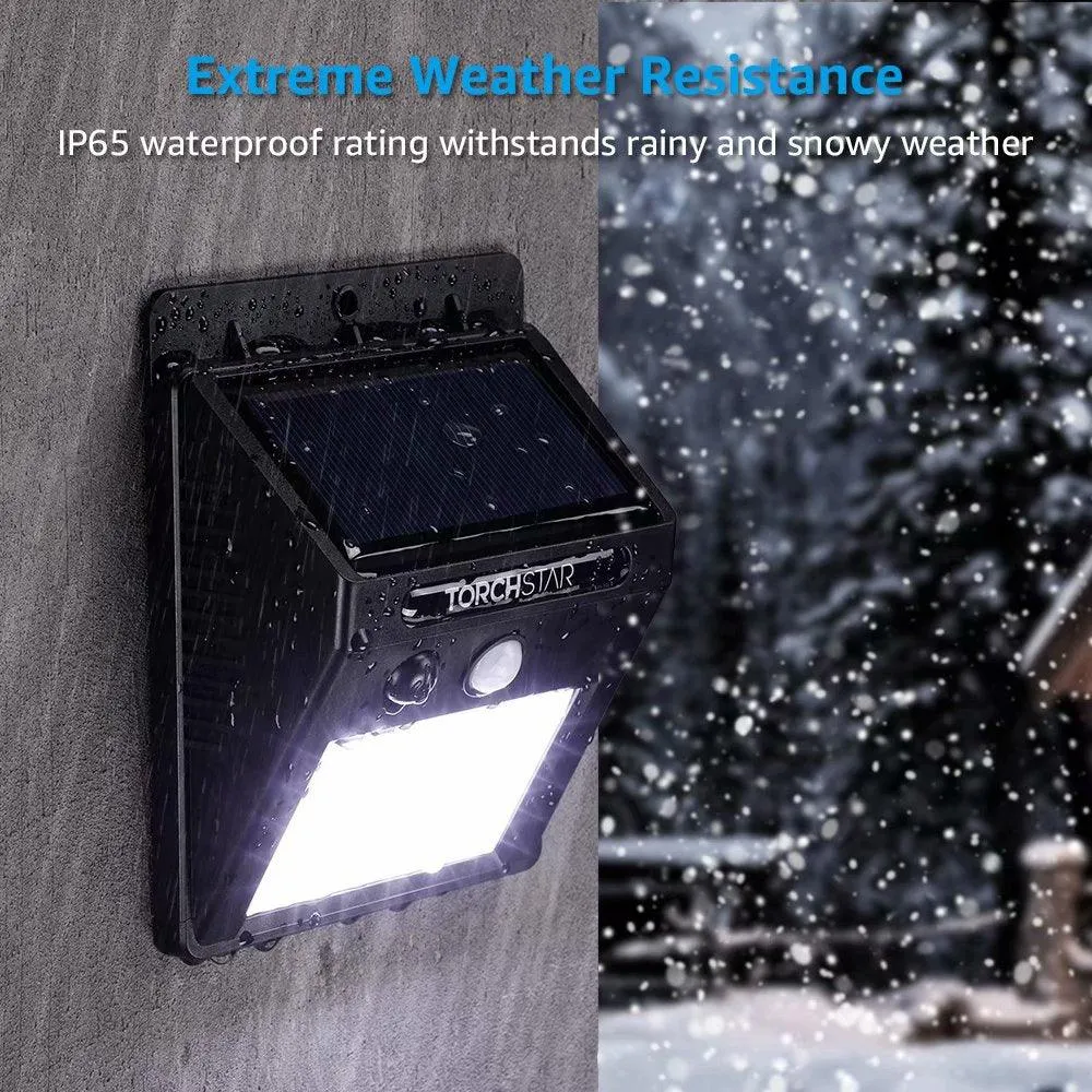 TORCHSTAR LED Solar Motion Sensor Lights, Wireless Outdoor Wall Lights, Outdoor Security Wall Mount Light for Garden, Patio, Black, Pack of 4, photo 2 of 8