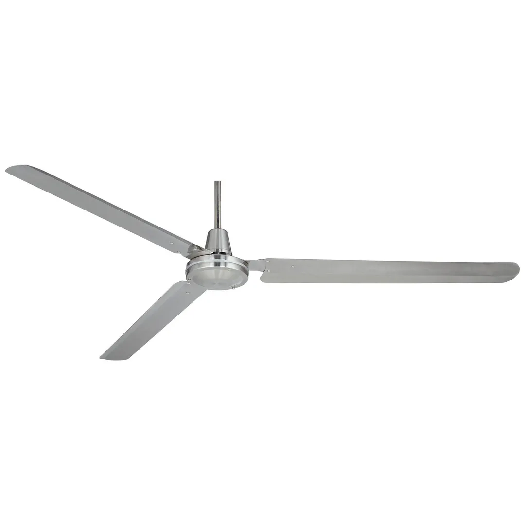 Casa Vieja 72" Casa Vieja Modern Industrial Outdoor Ceiling Fan Brushed Nickel Wall Control Damp Rated for Patio Porch, photo 5 of 7