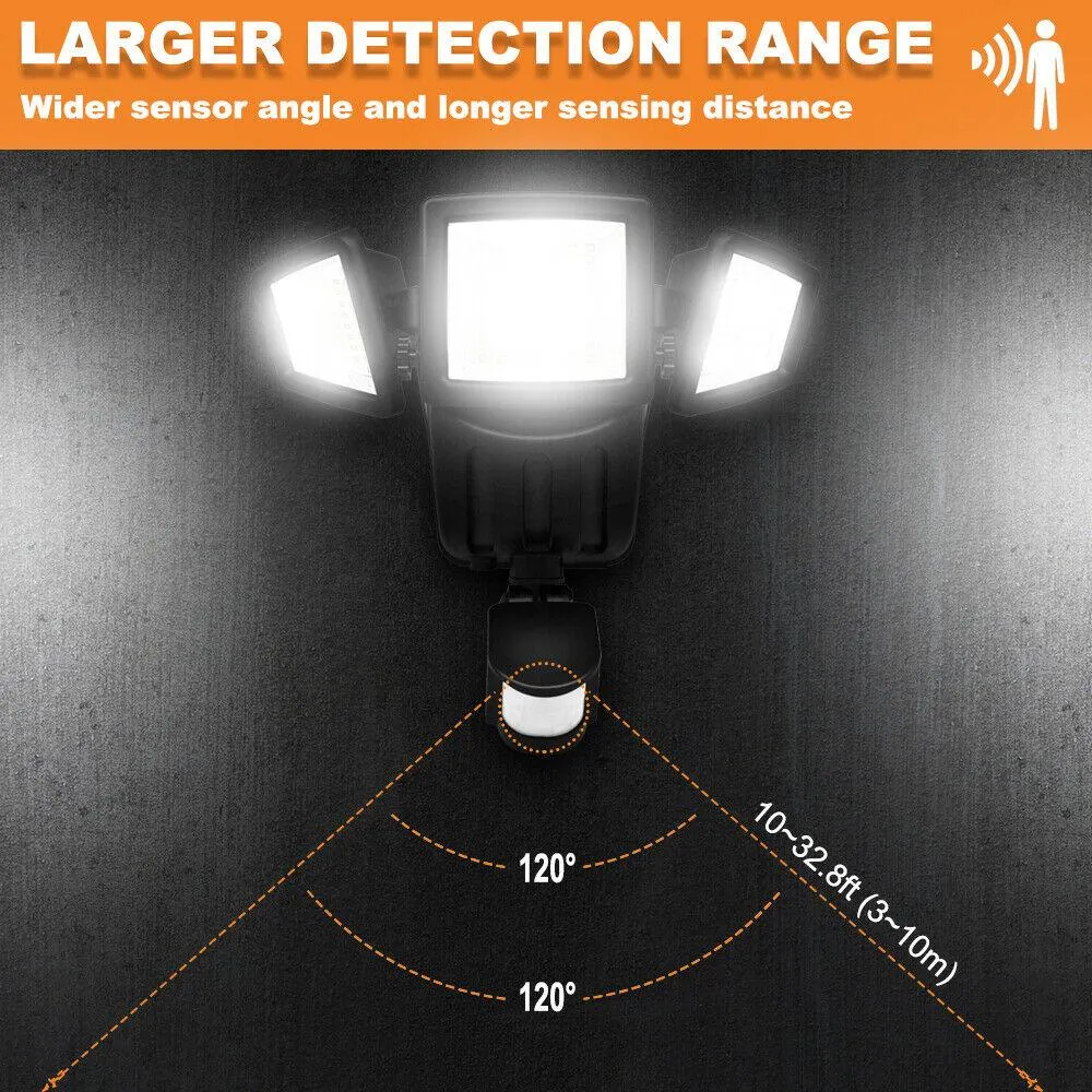 Costech Solar Lights Motion Sensor, Costech 182 LED 1000 Lumens Outdoor Sensor Light Weatherproof Triple Dual Head Outdoor Motion Sensor Fire Flood Light, Ultra-Bright for Patio, Deck, Yard, Garden, Driveway, photo 5 of 9