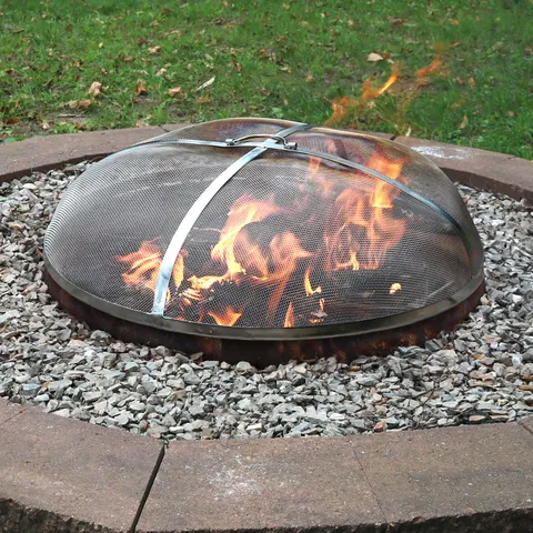 Sunnydaze Spark Screen 40" Stainless Steel Rust Resistant Fire Pit Accessory