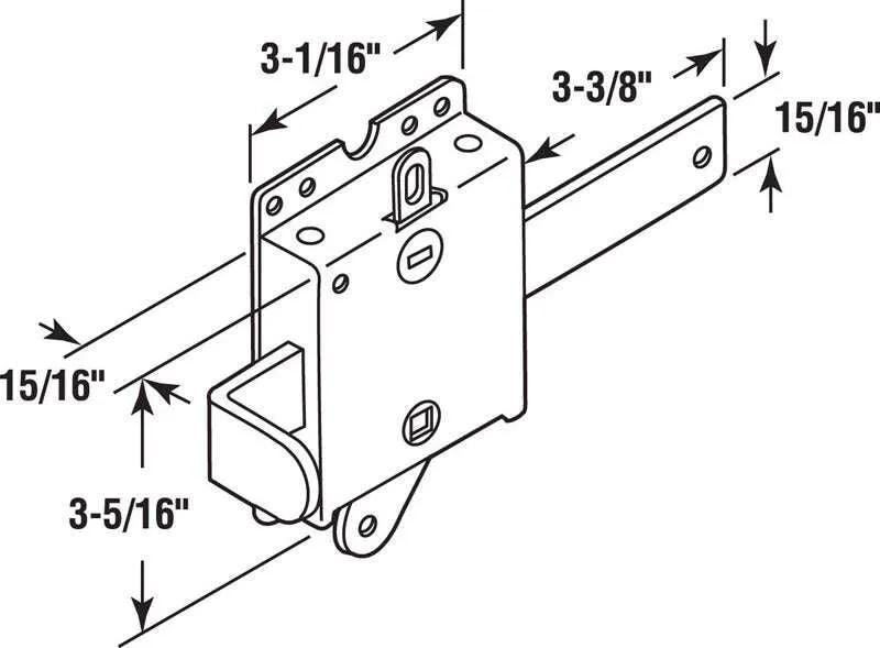 Prime-Line 3-1/16 in. W X 3-1/16 in. L Steel Side Lock, photo 2 of 2