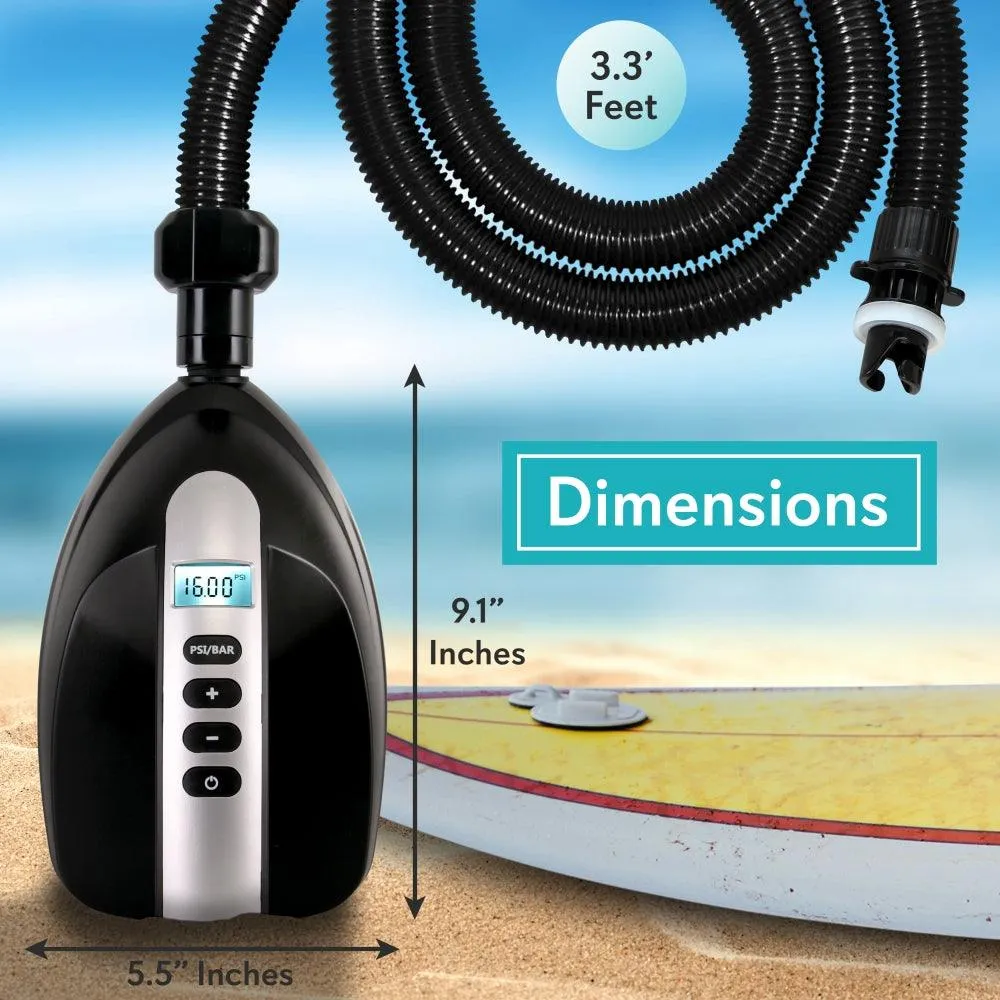 SereneLife SLPUMP20 - Electric Air Pump Compressor / Air Inflator (for SUP Stand-Up Paddle-Boards & Water Sport Pool Inflatables), photo 2 of 4