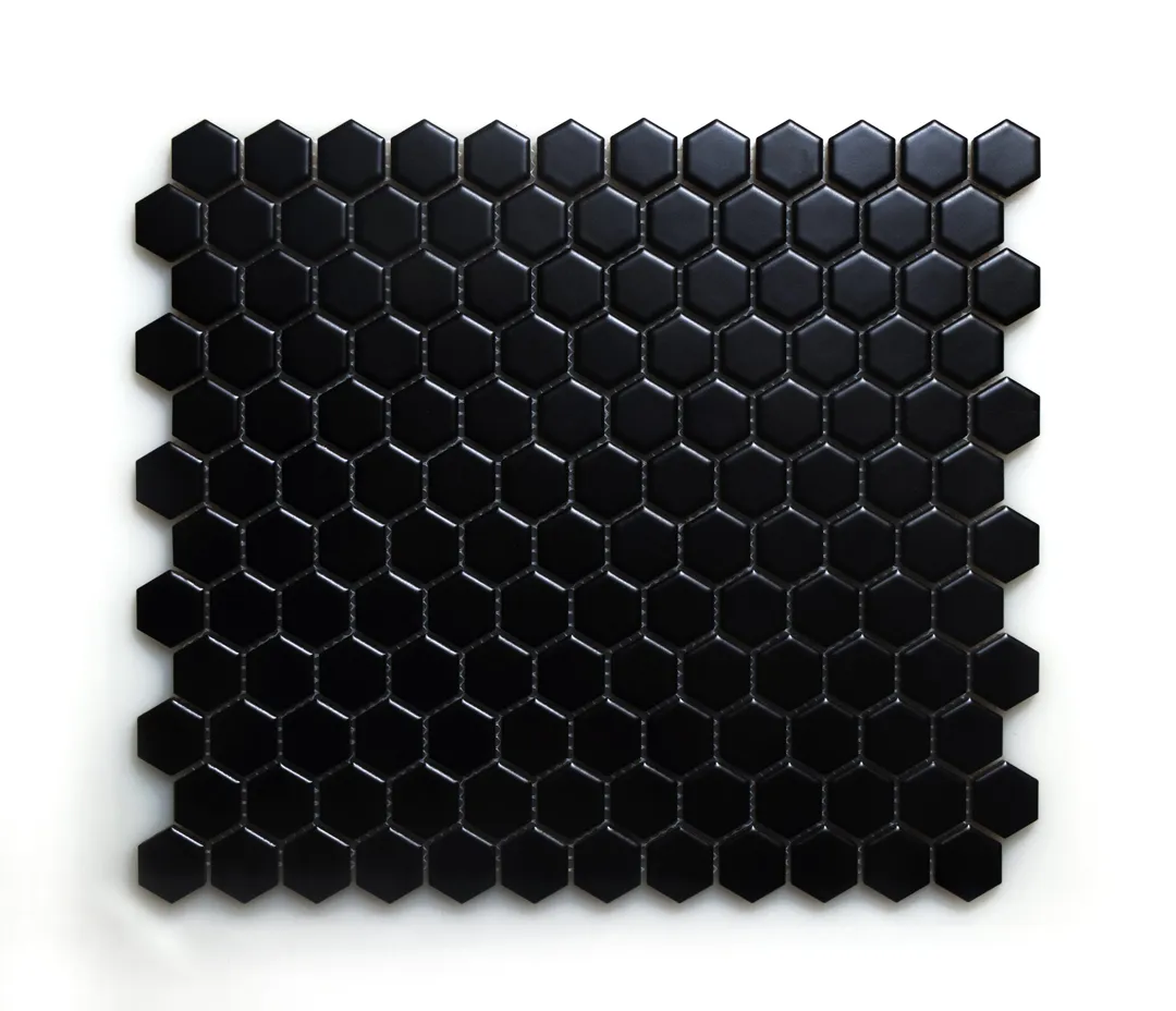 WS Tiles - Value Matte Black 11.8 in. x 10.2 in. Porcelain 1" Hexagon Mosaic Floor & Wall Tile (9 sq. ft / Case), photo 3 of 5