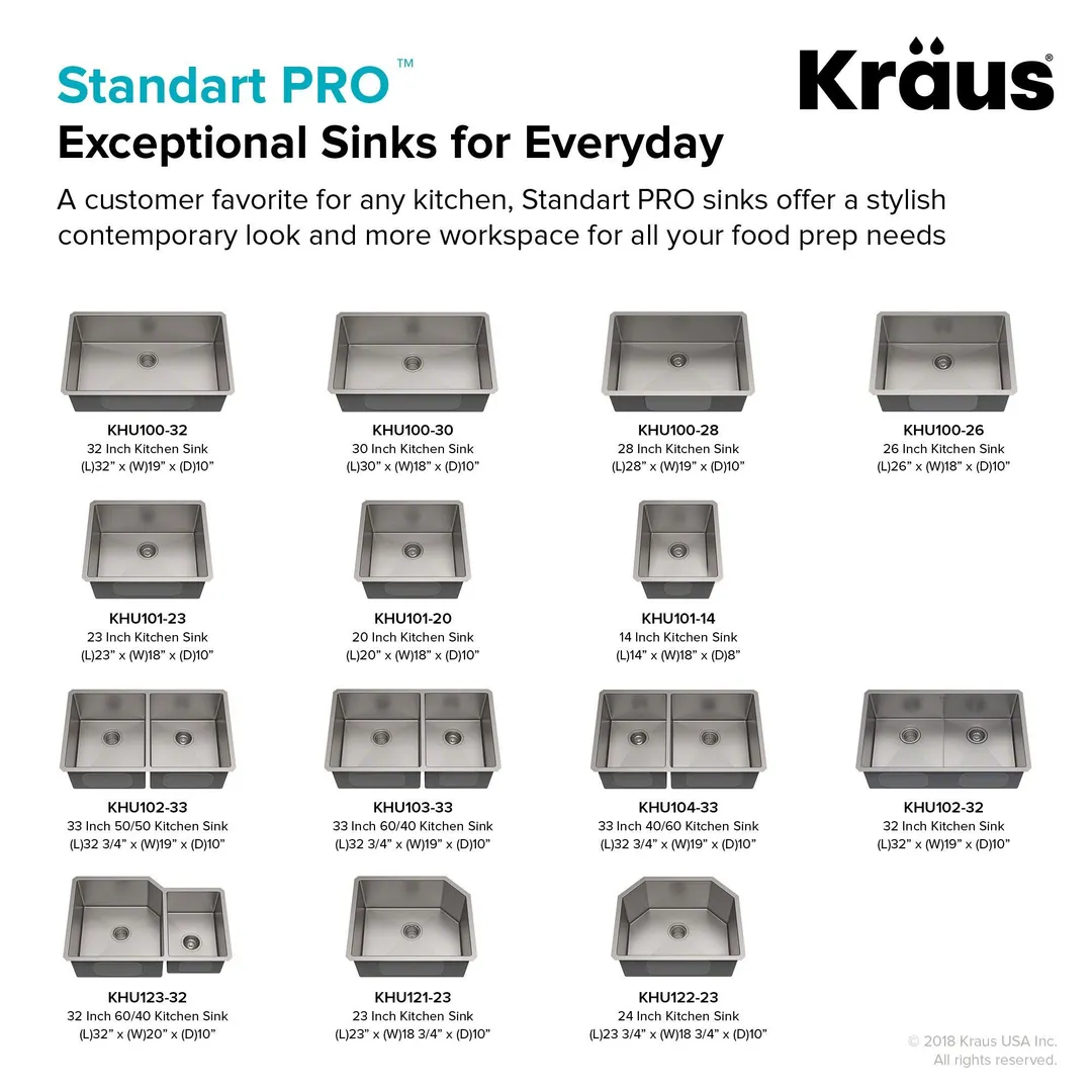 KRAUS Standart PRO? 30-inch 16 Gauge Undermount Single Bowl Stainless Steel Kitchen Sink, photo 15 of 15