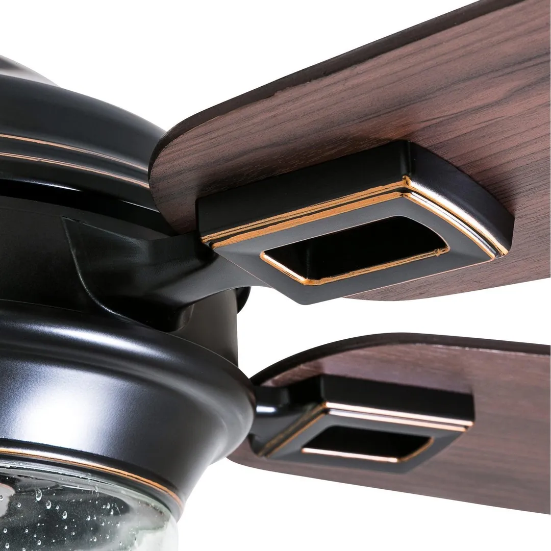 Honeywell Glencrest 52" Craftsman Industrial Oil Rubbed Bronze LED Outdoor Ceiling Fan with Light, photo 3 of 12