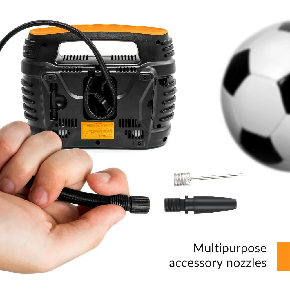 Kensun Portable Air Compressor Tire Inflator by Kensun│ AC/DC for Car and Home 12V 110V │ Analog Pressure Gauge │100 Psi for Car, Bike, Motorcycle, Balls and Other Inflatables, photo 5 of 6