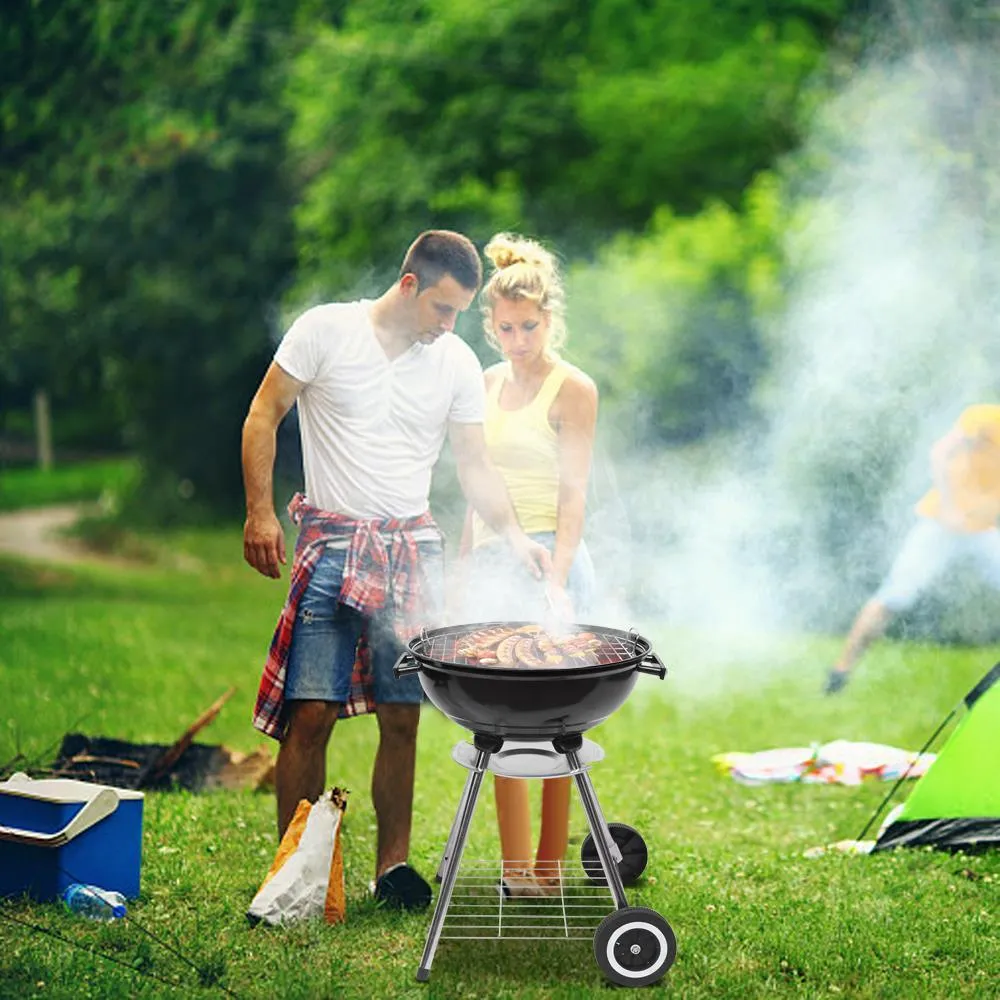 Ktaxon Portable Steel Charcoal Grill BBQ Grill Spherical Design Black, photo 8 of 9