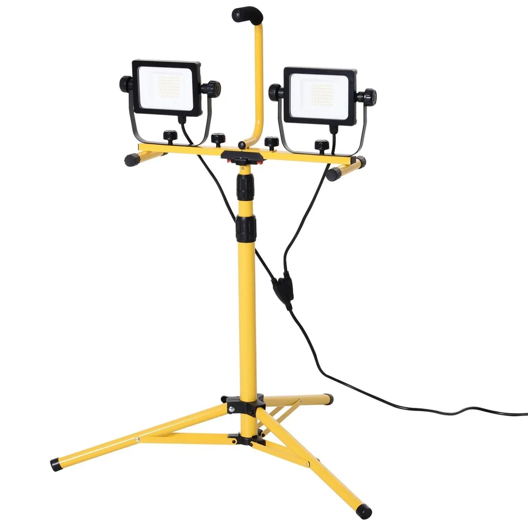 HOMCOM 8,000 Lumen LED Work Lights Dual Head Weather Resistant with Tripod Stand, photo 8 of 10