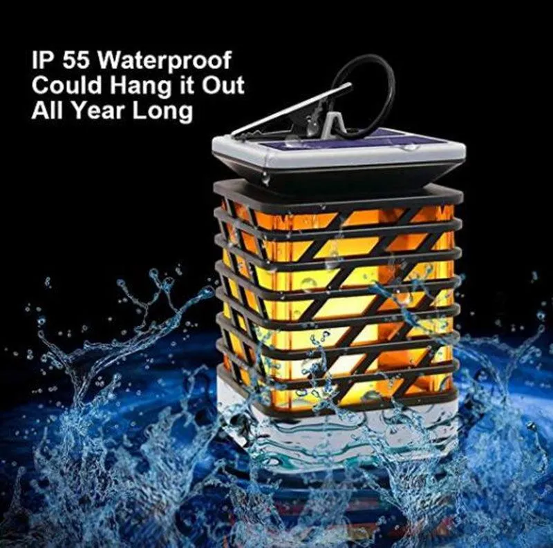 Topchances Solar Lights Solar Lanterns Dancing Flame Outdoor Hanging Lanterns Lights Decoration Lighting Solar Powered Waterproof Umbrella Lanterns Night Light Auto Sensor for Garden Patio Yard, photo 5 of 5