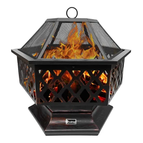 24" Hexagonal Patio Fire Pit Outdoor Firebowl Fireplace